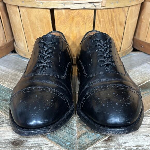 Johnston & Murphy Limited Black Leather Brogue Cap-Toe Dress Shoes Men 8.5 EEE main image 10